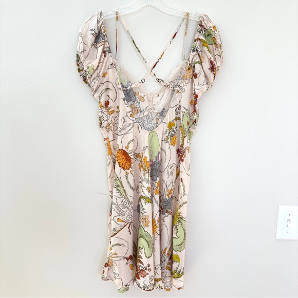 NWT Anthropologie Dainty Mini Dress Size Small Floral Lace Low Back Lacy Lounge - Picture 6 of 13